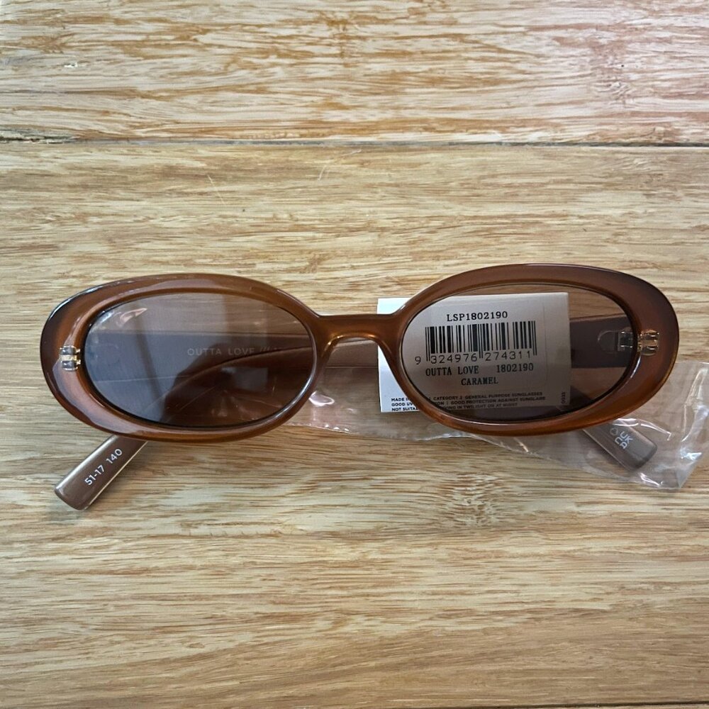 NWT Le Specs "Outta Love" Sunglasses in Caramel
